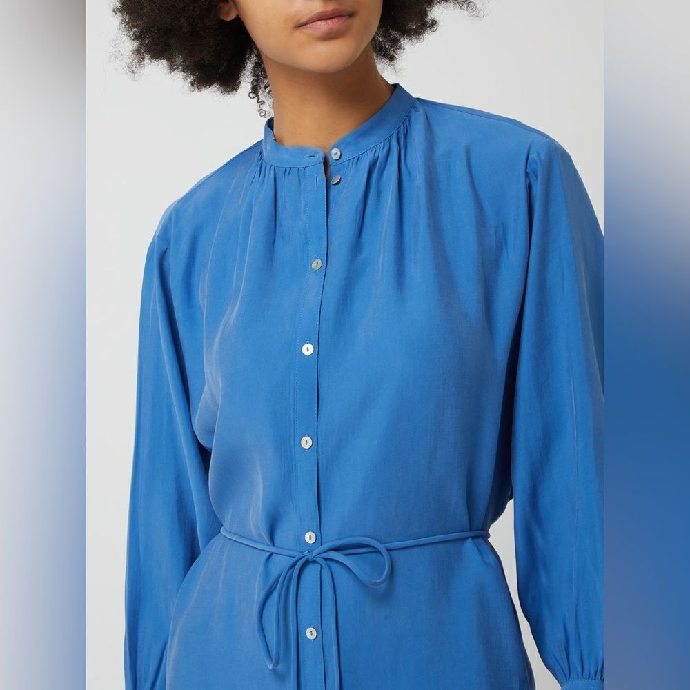 Mango Modal Oversized Dress Belted Blue - Picture 5 of 9